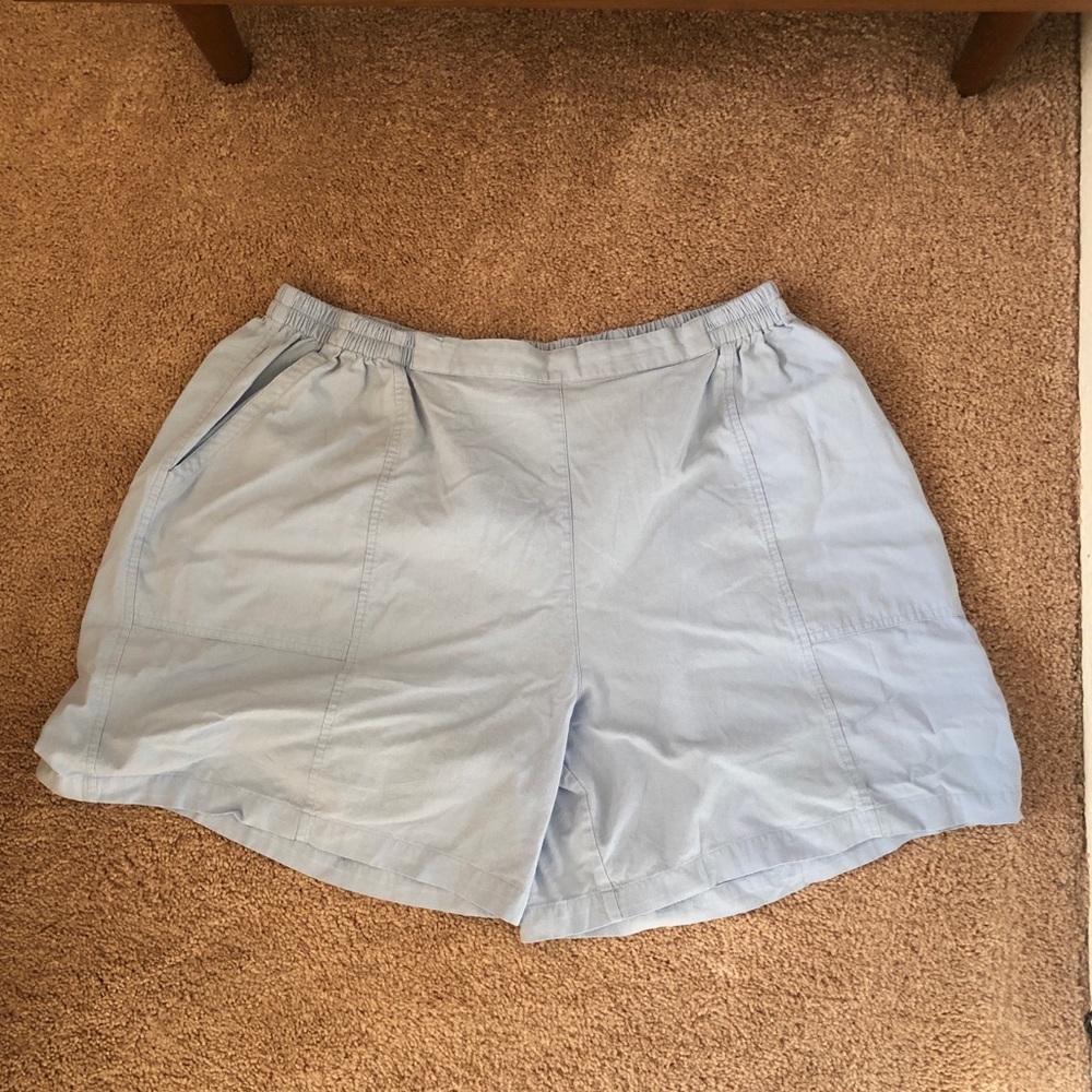 Cathy Daniels blue elastic waist long shorts
